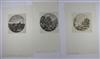 Collection of 13 etchings, engravings and reproductions.